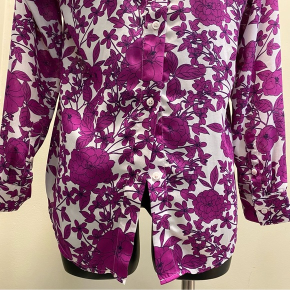 Banana Republic Boyfriend Fit Floral Button Front & Back Blouse Size M - Picture 5 of 17